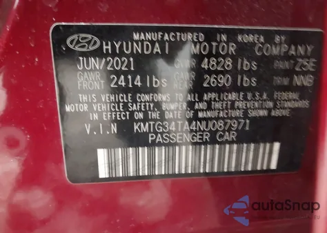 2022 Genesis G70 2.0T Awd из США, поврежденный, VIN KMTG34TA4NU087971